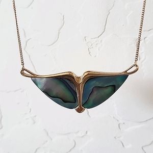 Ariki 22 Carat Gold Plated Paua Shell Necklace